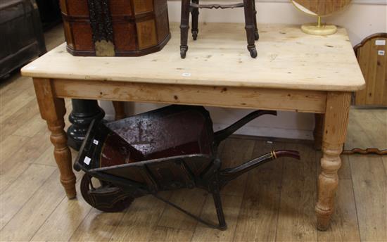 A pine kitchen table W.153cm